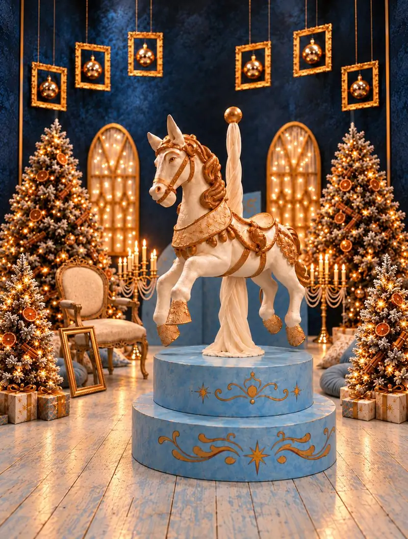 Decorul Carusel de Crăciun, randare
